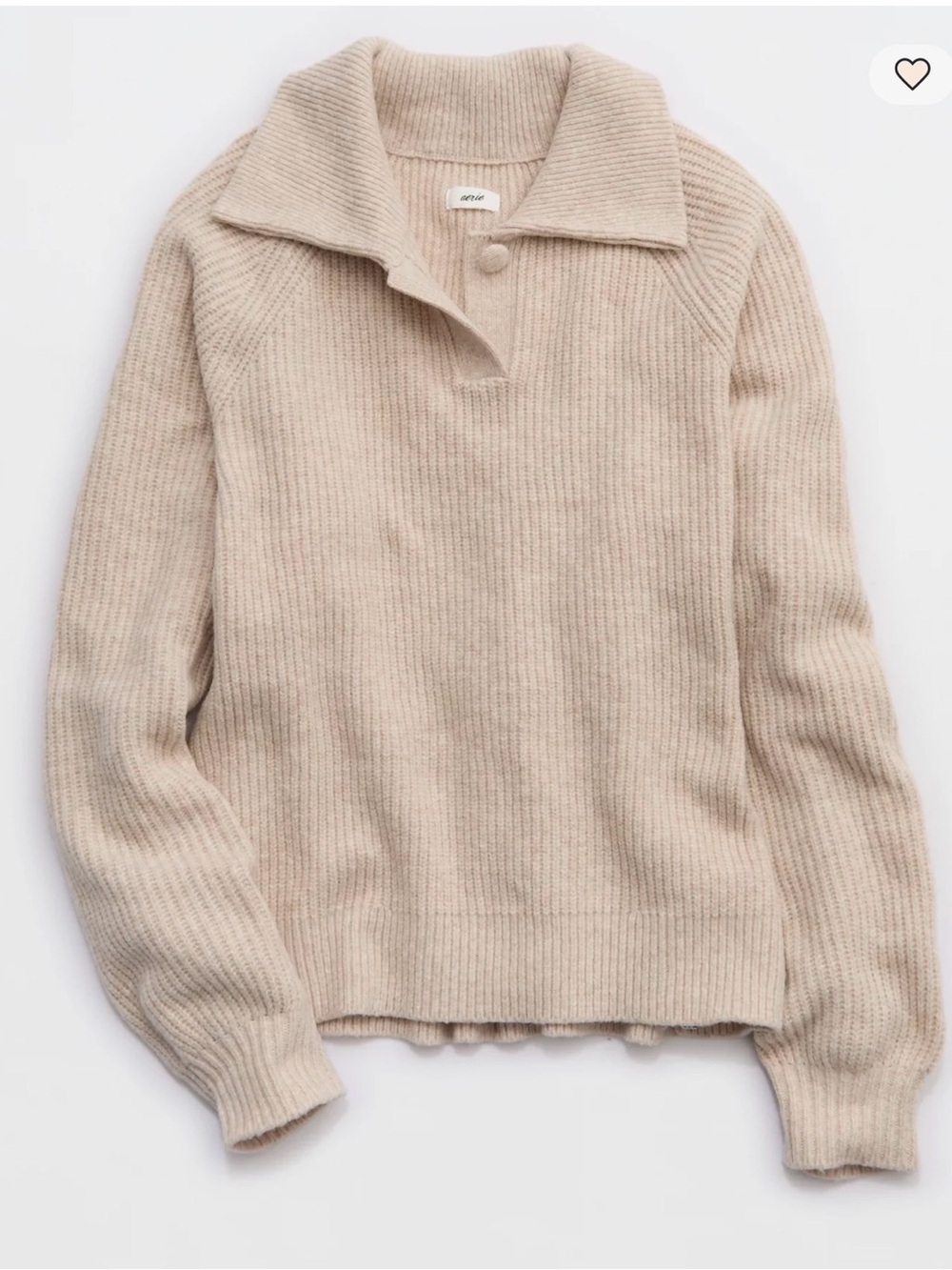 NWT Aerie Classic Quarter Button Sweater $65